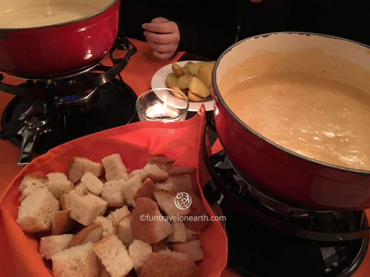 Fondue, Arlequin, Bern, Switzerland, チーズフォンデュ