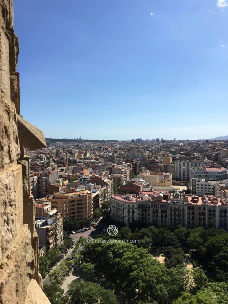 View from Bas&iacute;lica de la Sagrada Fam&iacute;lia, Barcelona, Spain