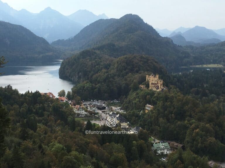 View from Neuschwanstein Castle, Hohenschwangau Castle, Germany