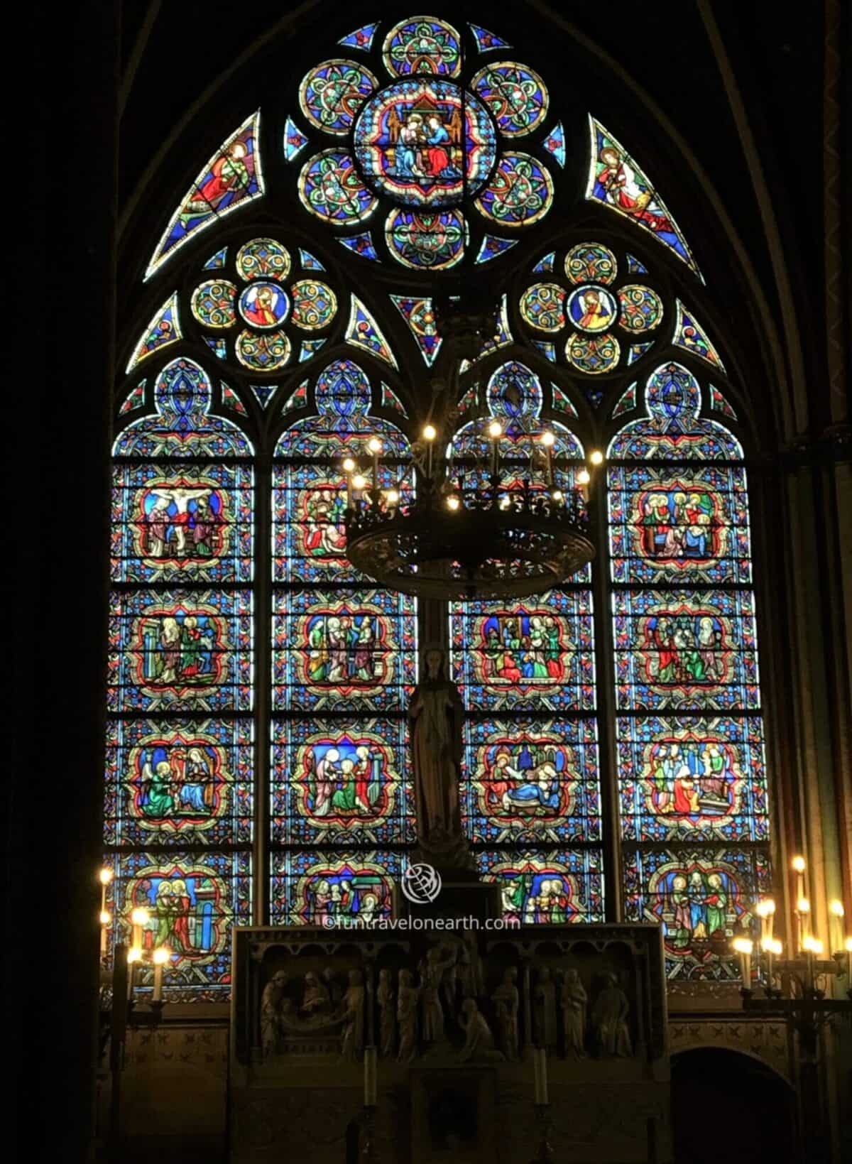 「VITRAIL DE LA VIE DE LA VIERGE」, Cathédrale Notre-Dame de Paris