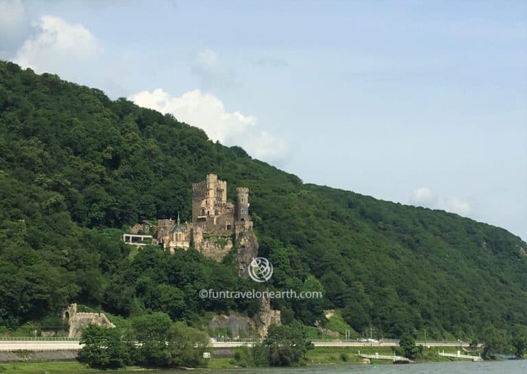 Rheinstein Castle, KD Ferry, Rhine river cruise, Germany