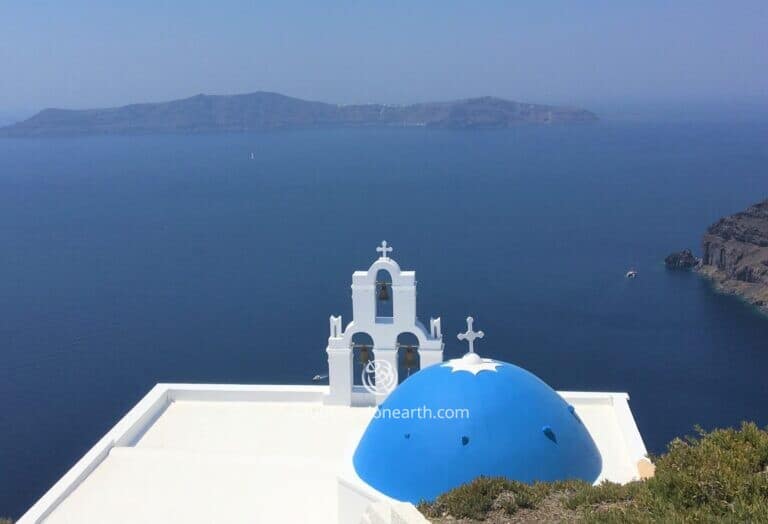 Assumption of the Blessed Virgin Mary Catholic Church,  Three Bells of Fira, Santorini, Greece