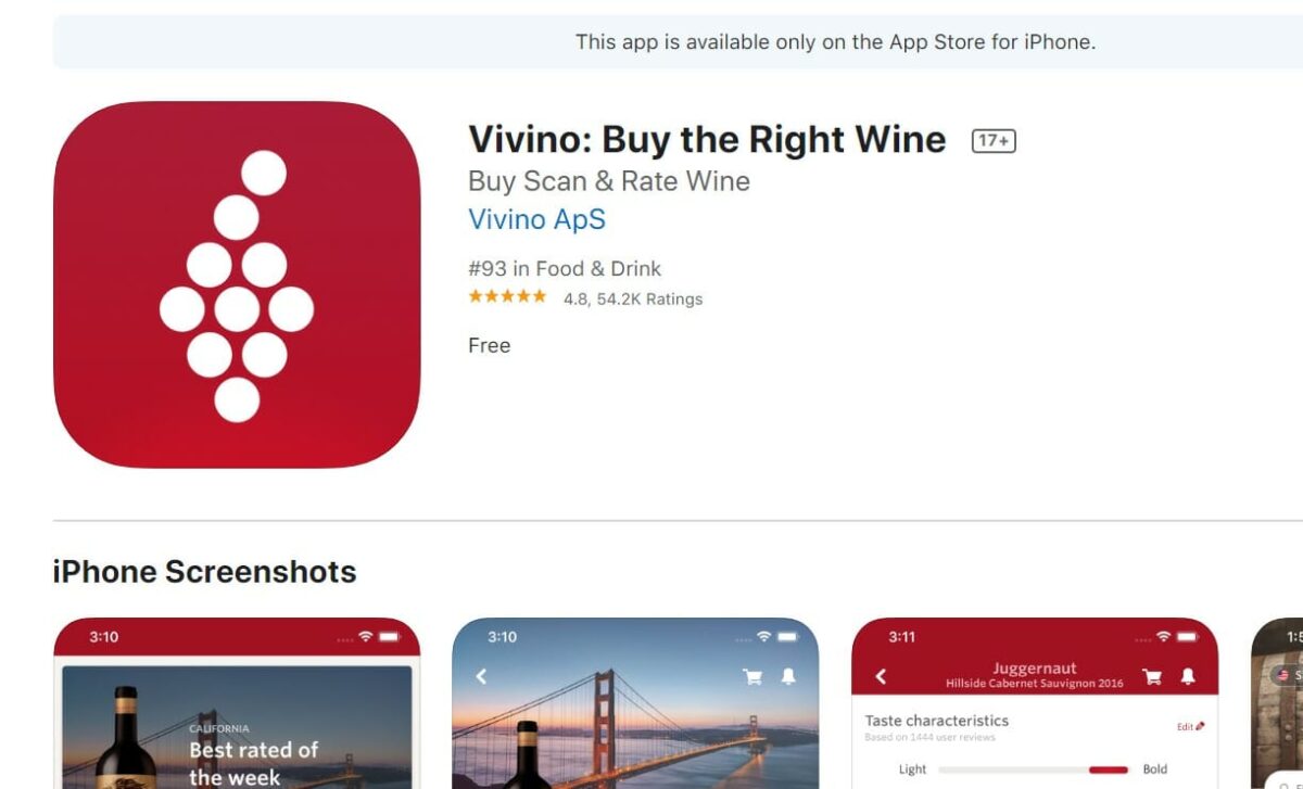 the vivino app