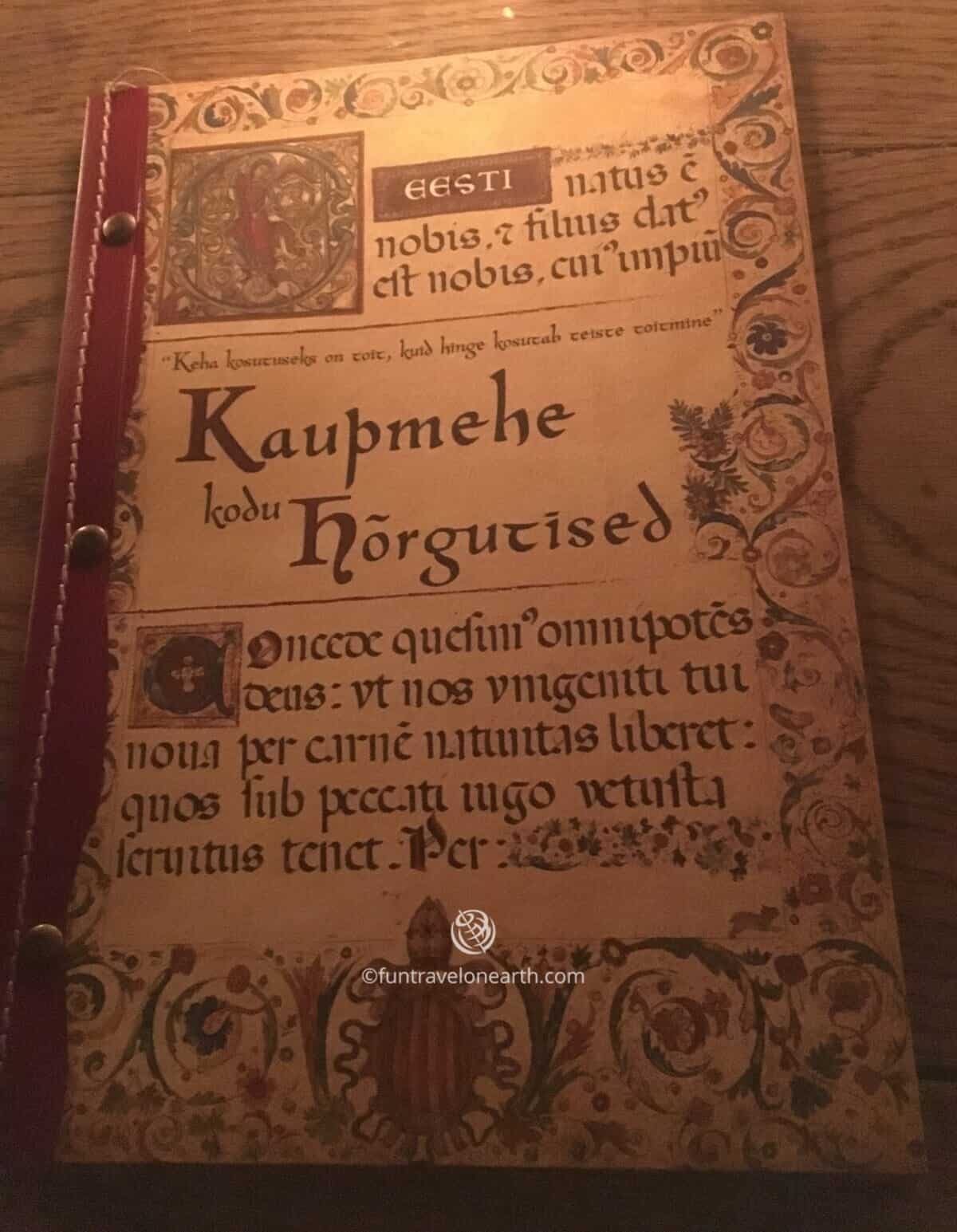 EESTI MENU,Olde Hansa,Tallinn,Estonia