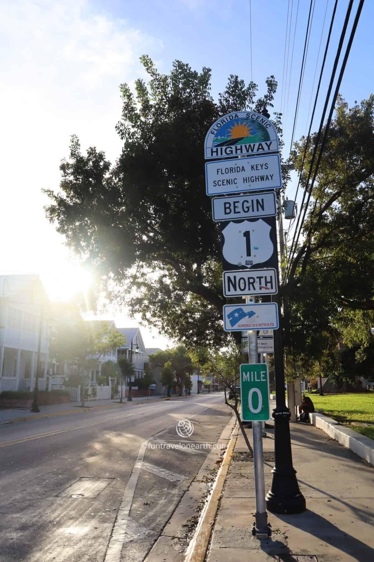 the Start and the End of Route 1, Key West, Florida