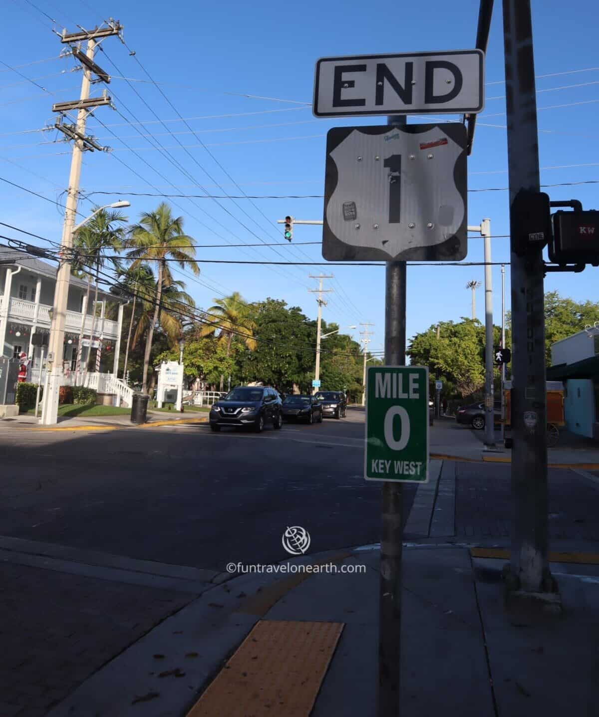 the Start and the End of Route 1, Key West, Florida