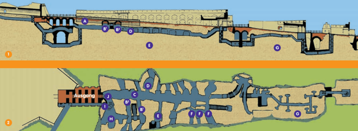 map, Casemates du Bock, Luxembourg