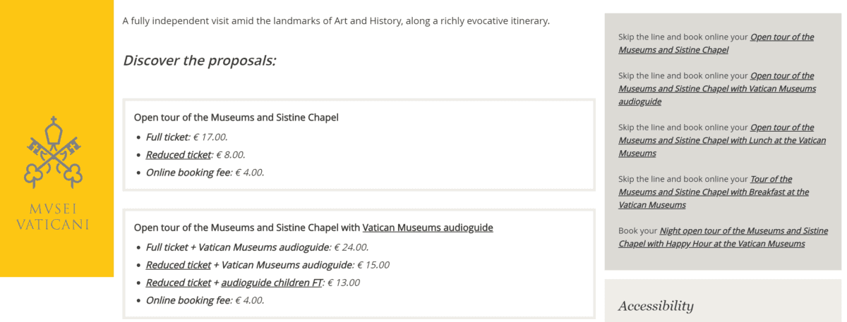 vatican-museums-online-ticketの画面