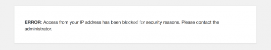 wordpress error ip address blocked