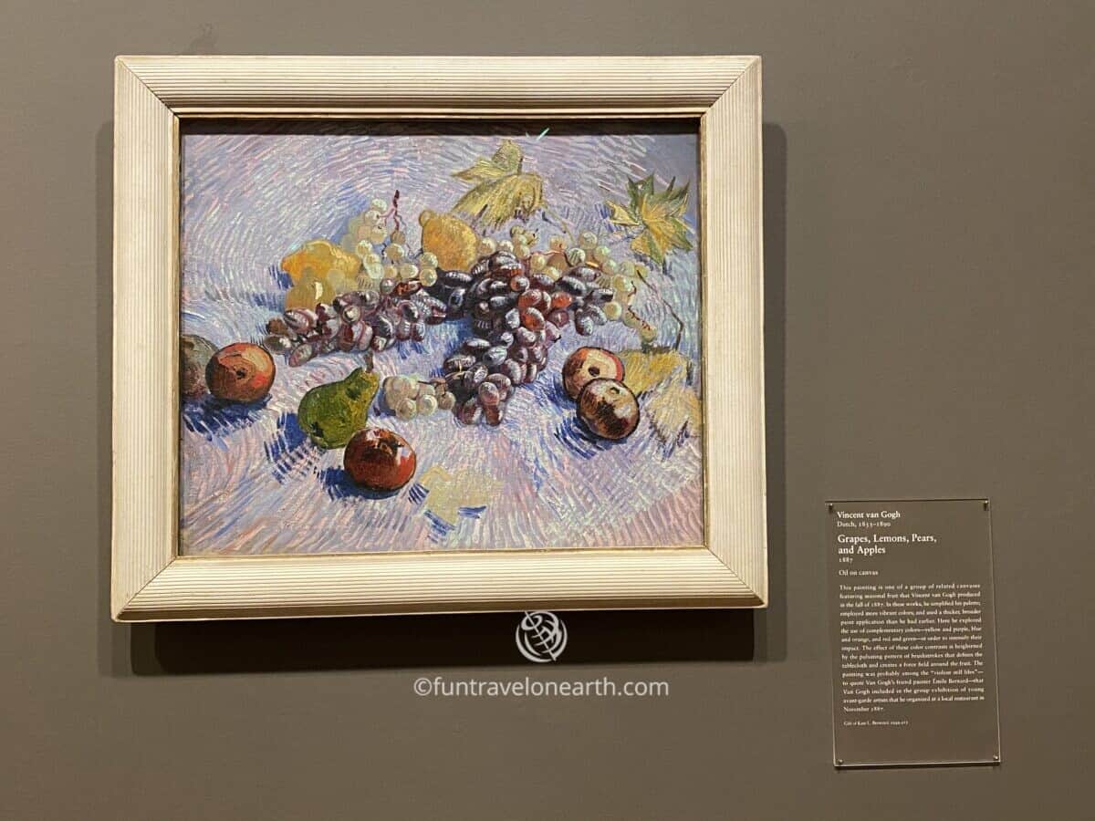 Vincent van Gogh "Grapes, Lemons, Pears, and Apples" ,The Art Institute of Chicago