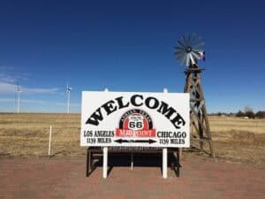 Midway Point of Route 66, Historical landmark, Adrian, TX