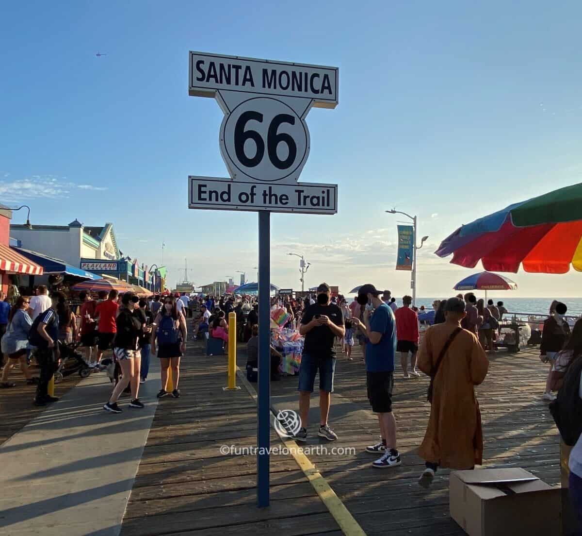 Route 66 End of the Trail,  Santa Monica Pier, Santa Monica, CA, U.S.   