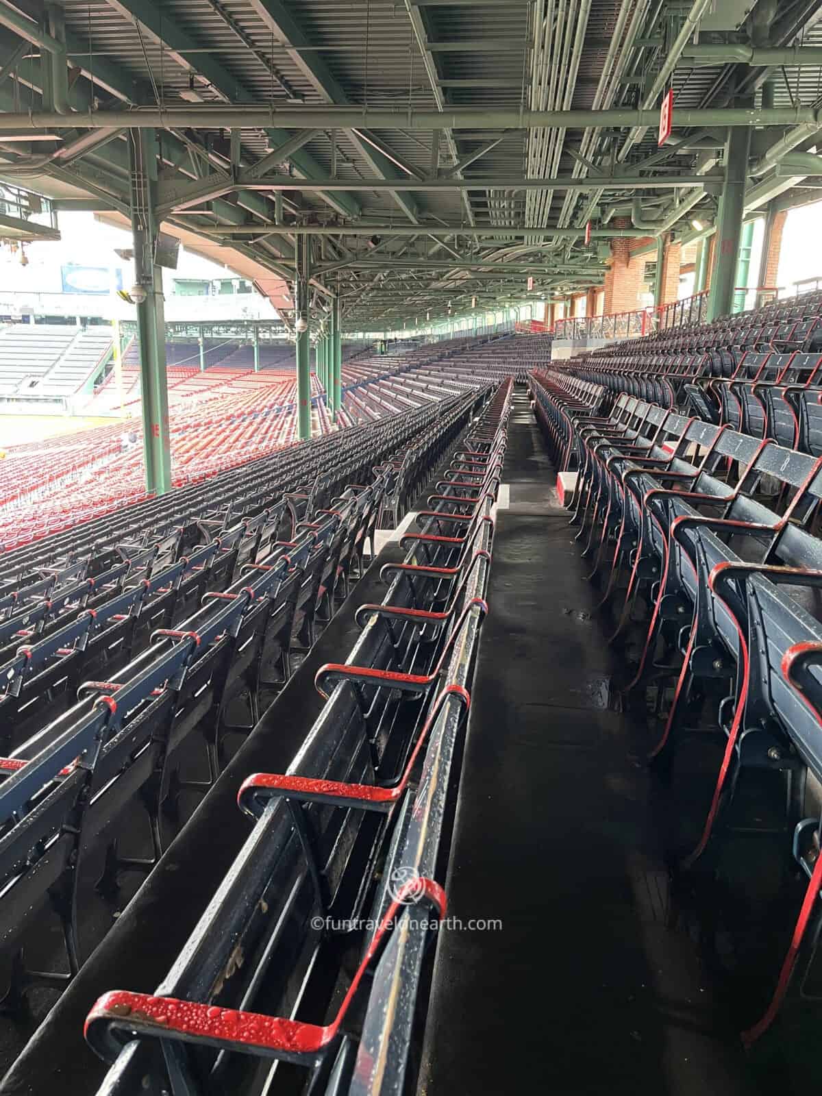The old wooden seats,  FENWAY PARK, Boston
