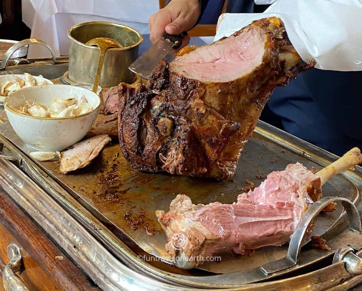 Gigot d’agneau de nos régions rôti, Le Train Bleu, Paris