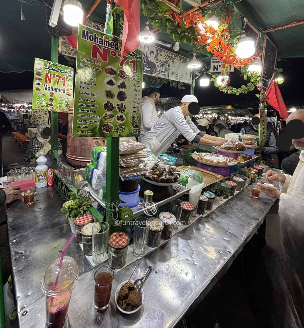 Jemaa el-Fnaa, street food, Marrakesh, Morocco